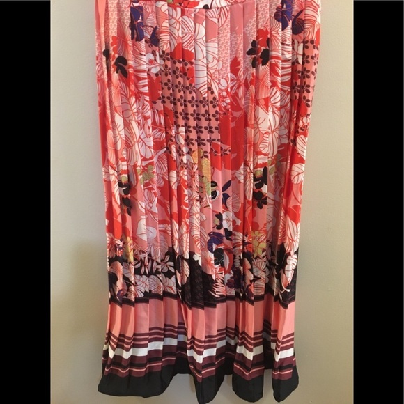 NWT Dalia MacPhee Floral Printed Pink Dress Pleated b2 - Picture 13 of 16